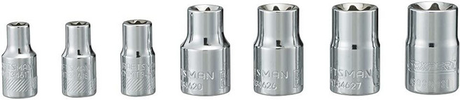 CRAFTSMAN 소켓 세트 외장 톡스 0.6cm(1/4인치) 및 1cm(3/8인치) 드라이브 7피스(CMMT34570), CRAFTSMAN 소켓 세트, 외장 톡스, 0.6cm(