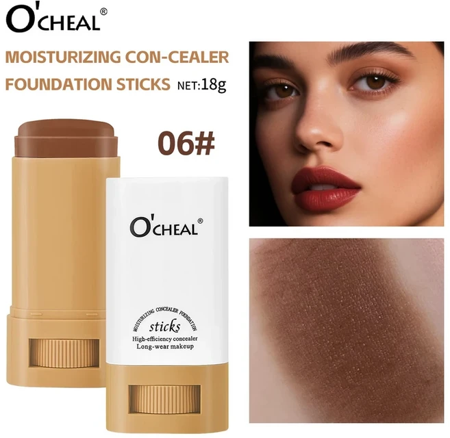 O'cheal 페이스 파운데이션 스틱 라이징 컨실러 컨투어링 크림 매트 브론저 메이크업 뷰티 화장품, 01 China Mainland, 01 20그램, 03 06