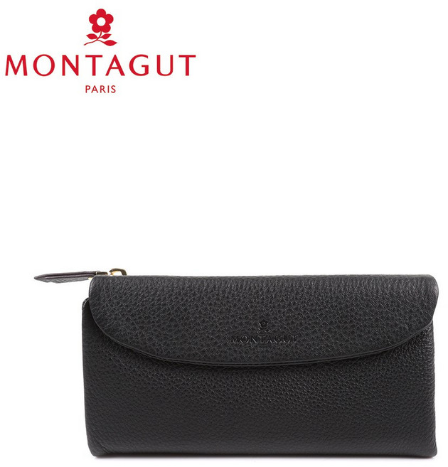 MONTAGUT 夢特嬌 時尚經典女神真皮長夾 B08M168001 黑色