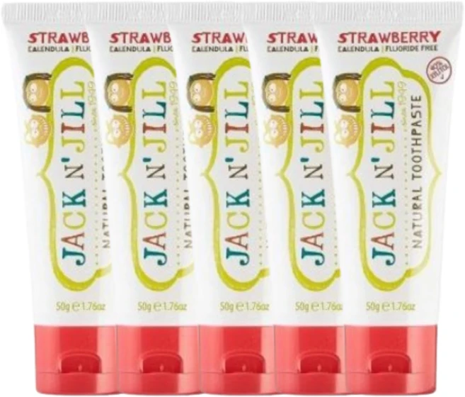 [Jack N' Jill] 내추럴 인증 치약 스트로베리 50 g 5 SET - 쿠팡