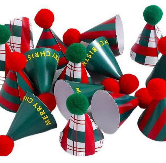 모소가 크리스마스 데코 픽 데코 미니 꼬깔 모자, 1개, 메리크리