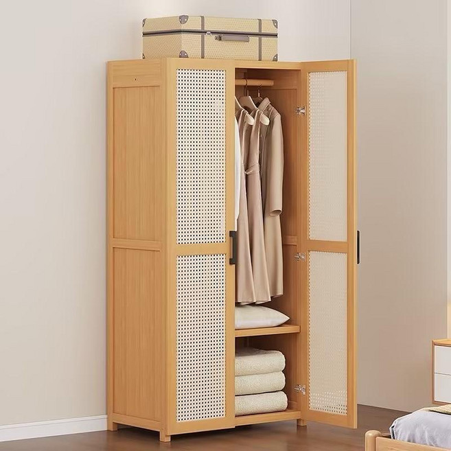 장롱 원목 심플 양문 이불장 대용량 옷장, 우드