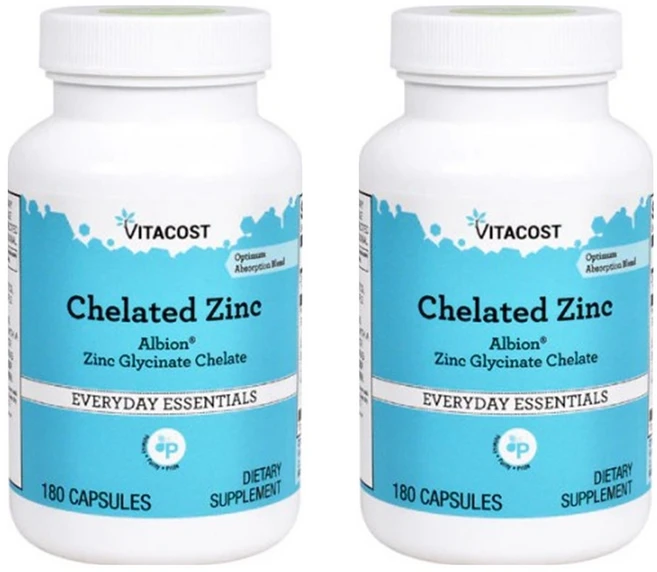 Vitacost 비타코스트 킬레이트아연 Chelated Zinc 180정 2개, 180개 - 쿠팡