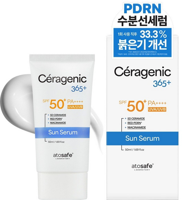 아토세이프 세라제닉 365+ PDRN 수분 선세럼 SPF50+ PA++++, 1개, 50ml