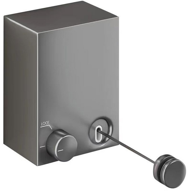 스테인리스 자동 개폐 빨래줄 무타공 와이어 건조대 4.2m, 건메탈 그레이