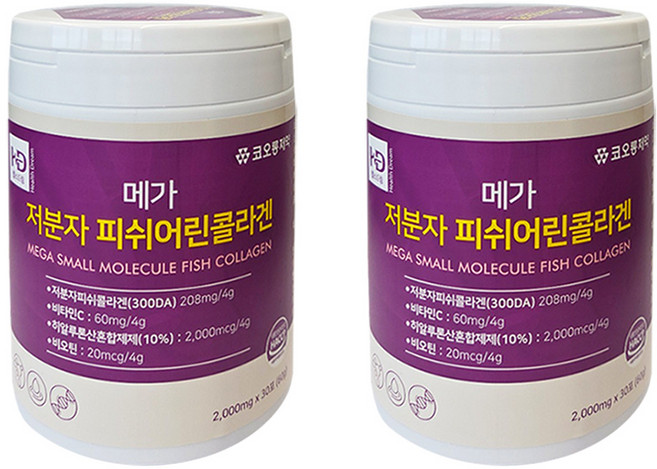코오롱제약 메가 저분자 피쉬어린콜라겐, 2개, 30회분