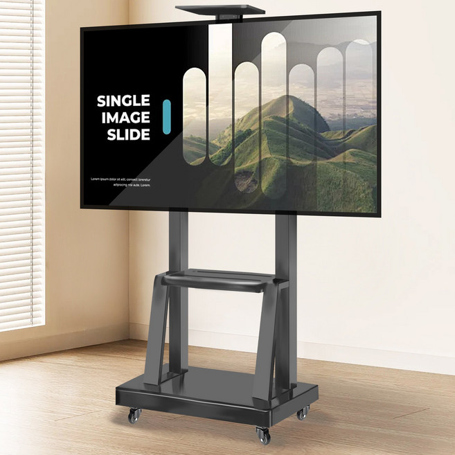 LA DERIVE tv스탠드 이동식 TV스탠드 풀스틸 소재 마운트 높이 조절, 1개, 32-70인치