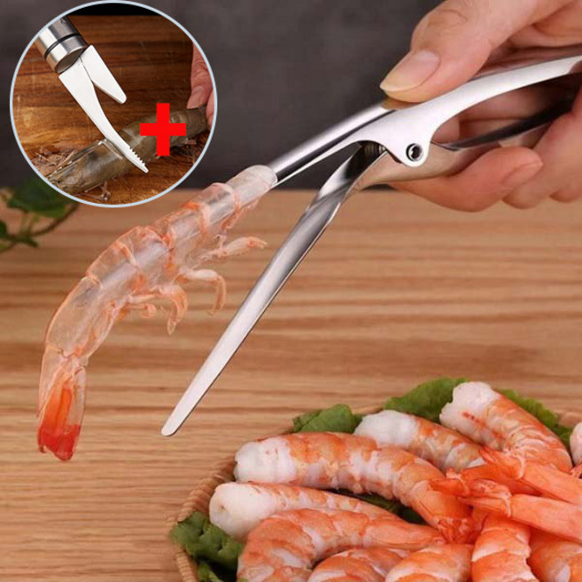 간편 새우 껍질분리 가위와 새우껍질 내장제거 손질칼 2종 set, 단품, 1개