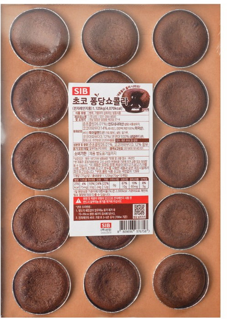 선인 초코 퐁당 쇼콜라 80g X 15개입 냉동포장 전자레인지용 (소비기한 2026. 04. 29), 1개