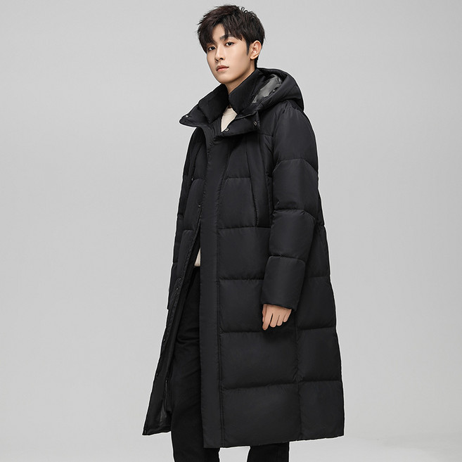 連帽情侶款加厚保暖長版羽絨外套