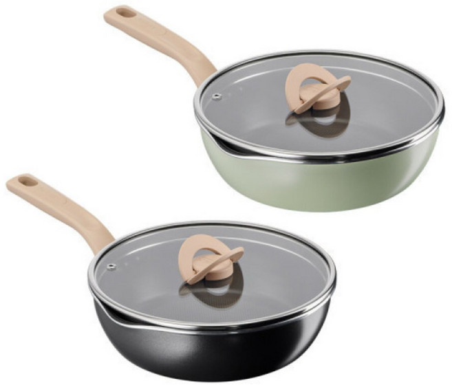 테팔 인덕션 티타늄 1X 원픽냄비팬 플러스 24cm 트러플 블랙, 1개