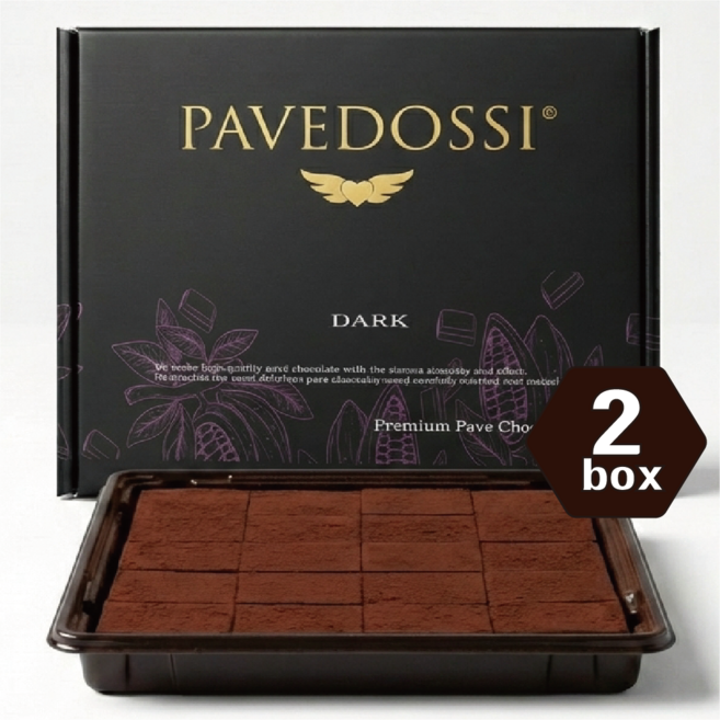 파베도씨] 다크 파베초콜릿 No1 명품 수제 pave 생초콜렛 (선물팩 별도판매), 130g, 2박스