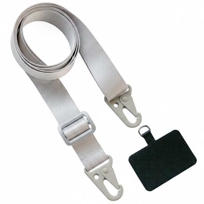 다람앤토리 도난방지 튼튼한 크로스 핸드폰 스트랩 목걸이줄, 1개, 그레이