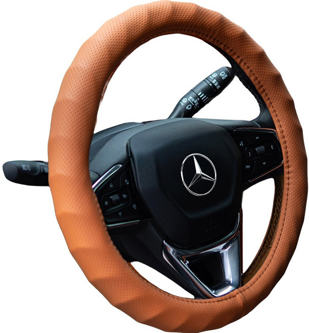 볼체 차량 논슬립 얇은 순정형 핸들커버 타공 운전대 커버 (BC-PFH-01), 1개, 04.테라코타 브릭