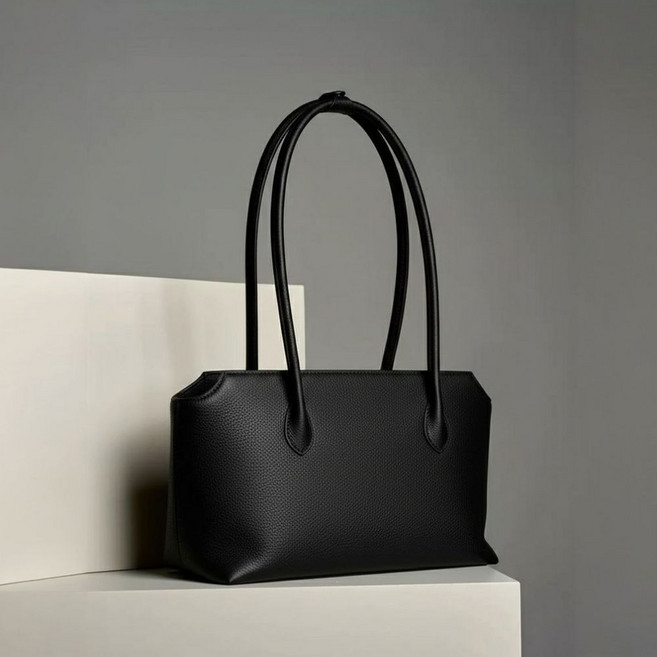 리보네 로에르 탑그레인 천연소가죽 롱핸들 숄더 토트백