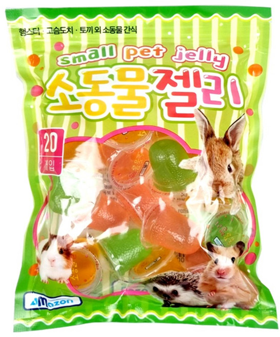 애니몰파크 아마존 소동물 젤리 간식 20P 햄스터 토끼 고슴도치 간식 먹이 사료, 320g, 1개