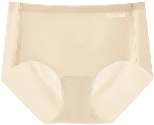 Yolomi 無痕桃心冰絲內褲 獨立包裝 純棉內襠 女生內褲, 膚色