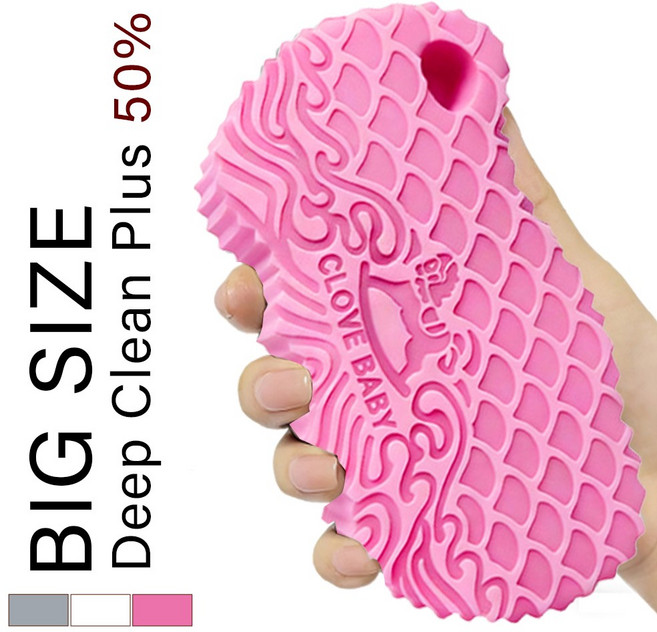 CLOVE BABY 프리미엄 딥 클렌징 부드러운 때밀이 각질제거 요술 목욕 스펀지 욕실용품, 핑크, 1개, 1개입