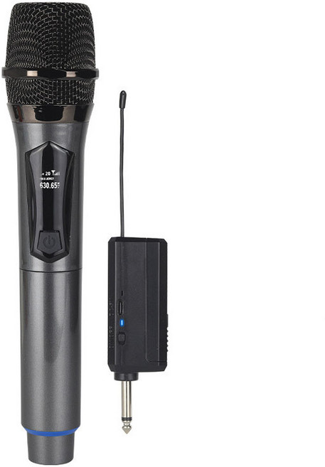 프리라이프 - 노래방 무선 다이나믹 마이크 + 수신기 세트 수신거리 50M 결혼식 파티 연설 교회 클럽용, 그레이  1개, Z109