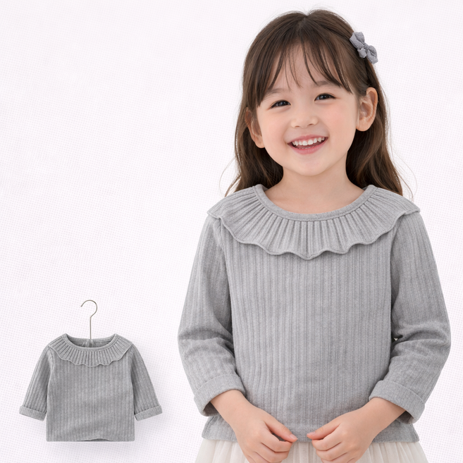 여아 봄가을 긴팔 아동티셔츠 스타일 데일리룩 키즈티 편한 베이직