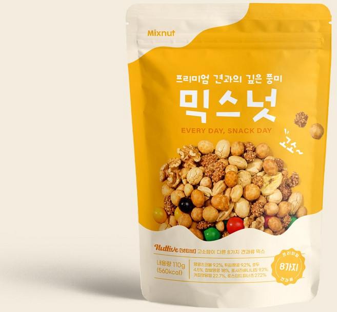 넛티브 7종 달콤고소 믹스넛, 1개, 110g
