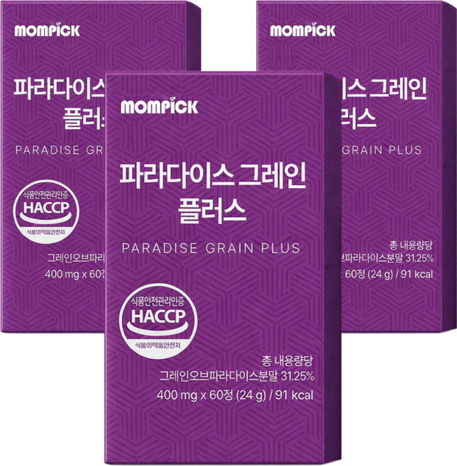 맘픽 파라다이스 그래인 그레인 버닝 플러스 정품, 3박스, 60회분