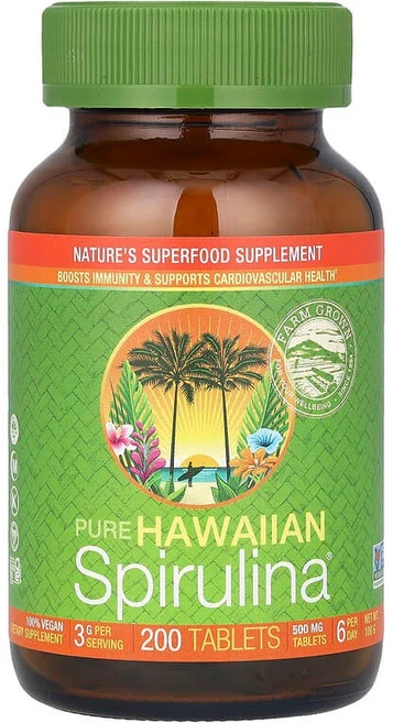 Nutrex Hawaii 퓨어 Hawaiian Spirulina® 500mg 200정 Hawaii (뉴트렉스 하와이), 500 mg, 1개 - 쿠팡