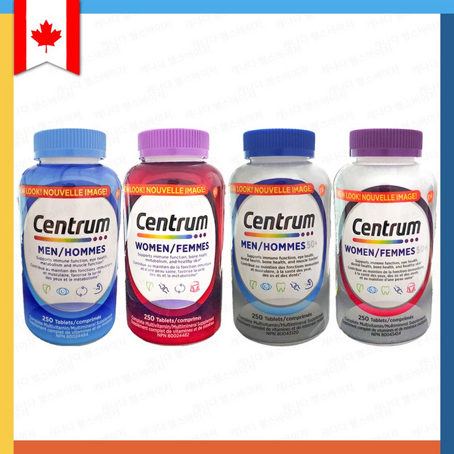 Canada Centrum 캐나다 센트룸 대용량 250정 실버 포맨 포우먼 대용량 Centrum, 1개