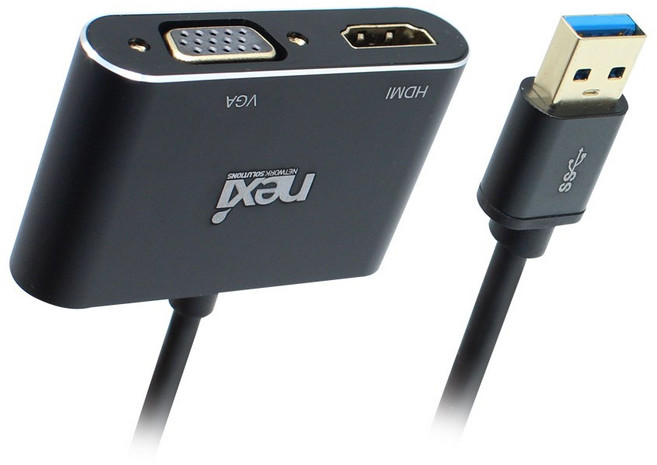 넥시 USB 3.0 to HDMI VGA 멀티 컨버터, 1개, NEXI NX-U30HDV[NX897]
