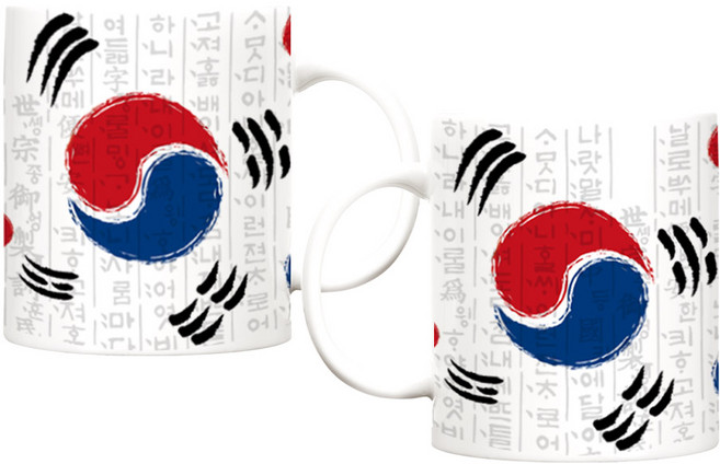 태극기 머그컵 세트 2개입 굿즈, 혼합색상, 2개