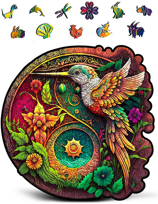 CRAFTHUB - - 126 A3 10.8 "x10.9] 성인을위한 나무 퍼즐 벌새 퍼즐 지그 소 퍼즐, 05 A3