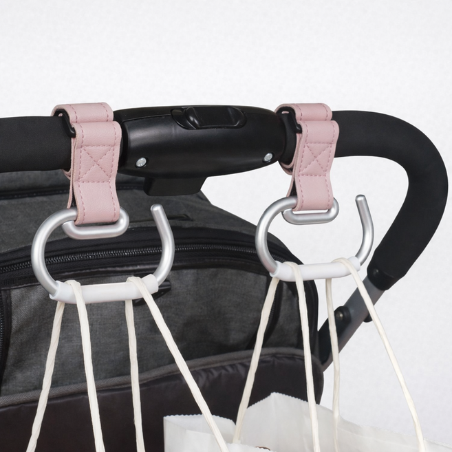 리소움 외출필수 튼튼한 유모차걸이, 2개, 핑크