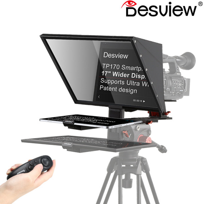 데스뷰 텔레프롬프터 TP170 17인치 대형 디스플레이 유튜브 촬영 스마트폰 프롬프트 프롬프터 1개, 데스뷰 TP170