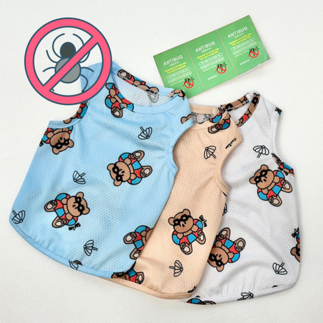 강아지 모기 진드기 해충방지 쿨링티, 1개, 블루