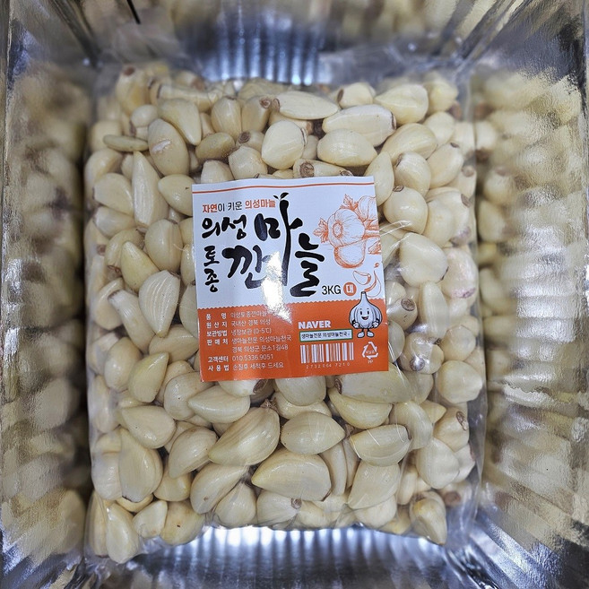 2025년 의성마늘 한지형 육쪽의성 햇마늘, 1개, 의성토종깐마늘 중품 3kg 약 한접