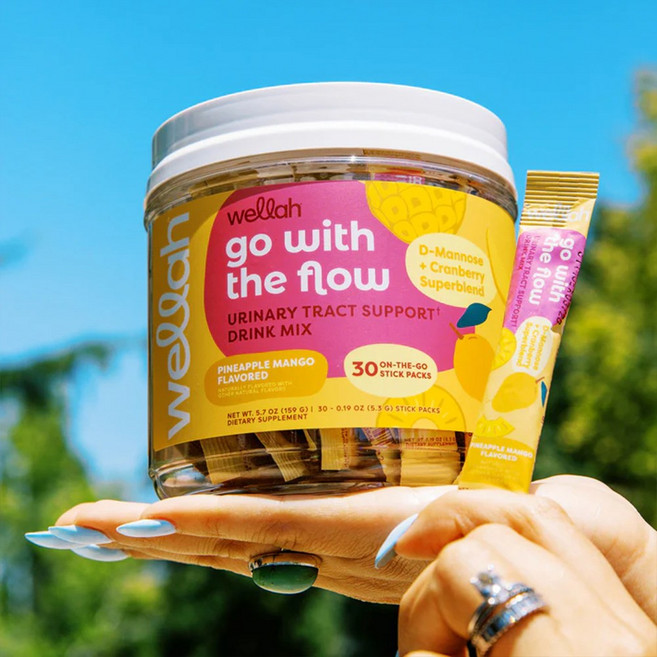 웰라 크랜베리 유산균 식물성 블렌드 (D-만노스 함유) 30팩 파인애플망고 1병, 159g, 30회분