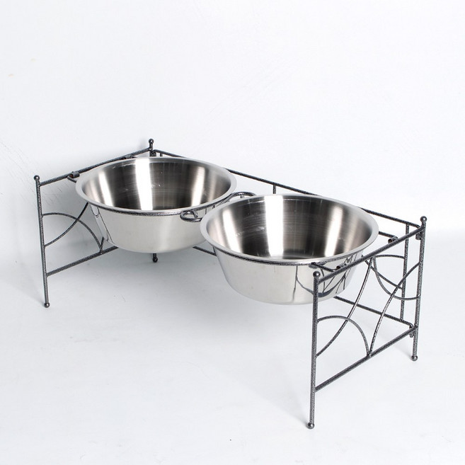 KCJ 강아지 밥그릇 중형견 대형견 높이조절 개 애견 반려견 식기 식탁 급체방지 2구, 쌍식기 D10, 1개