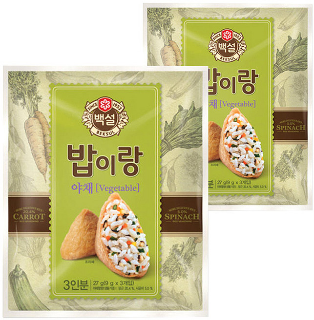 백설 밥이랑 야채, 27g, 2개