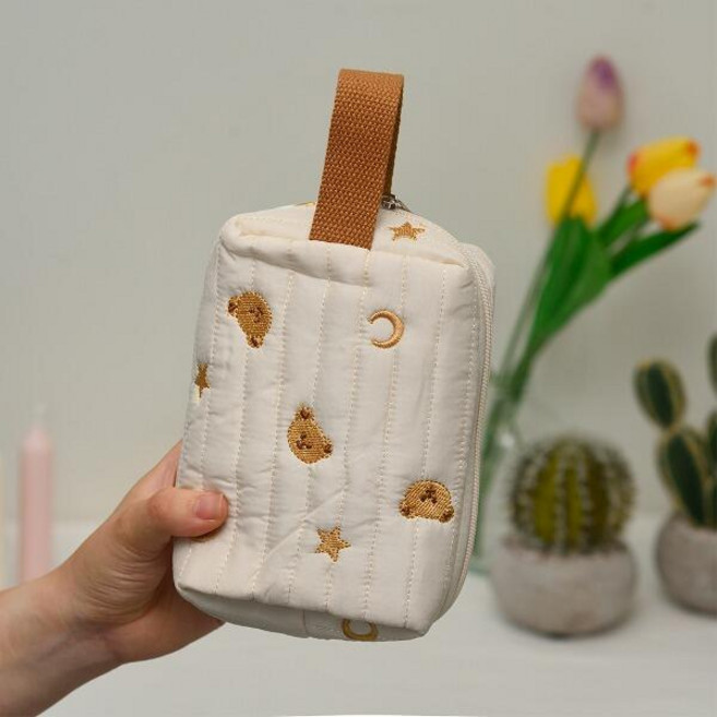 아트박스/브리스크스타일 곰돌이 자수 화장품 파우치