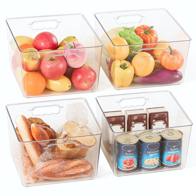 Vtopmart 다용도 수납 트레이 바구니, 4개, 투명