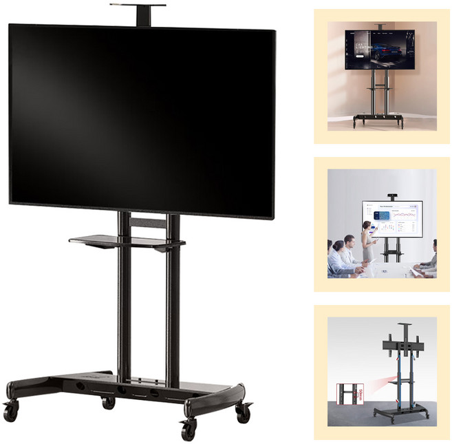 Allora 이동식 티비 거치대 스탠드 tv 거치대 모니터 받침대 대형 무빙 마운트, 55~85인치