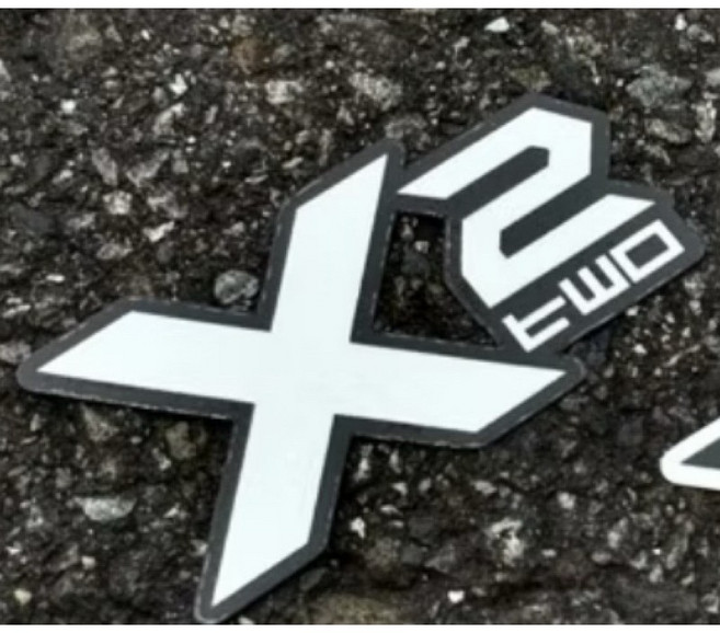 鯊魚工廠 X2 RT DT 貼紙 車貼, 1個, 黑底白