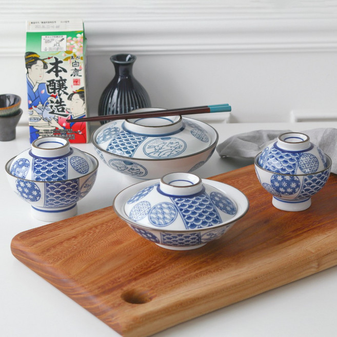 일본식 호시 돈부리 공기 도자기 밥뚜껑 텐동 덮밥 뚜껑 그릇세트 국수 라면, 돈부리(소)