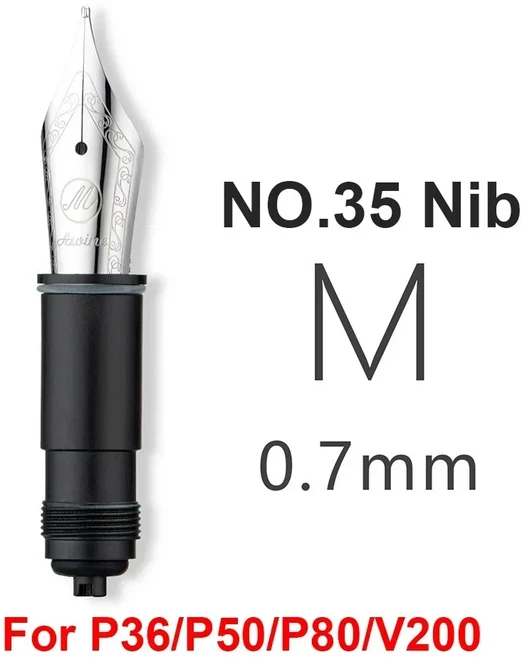 Asvine 만년필 교체 펜촉 EF/F/M 펜촉 Asvine P36 P50 P80 V200 P20 P30 V126 V169 M169 용 필기용 액세서, 12 B Style Silver M Nib