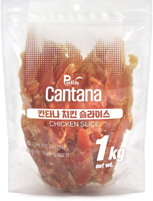 칸타나 치킨 대용량강아지간식, 1개, 1kg, 치킨슬라이스(치킨바)