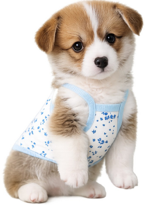 로로포우 개리야스 강아지 끈나시 민소매, 1개, 블루