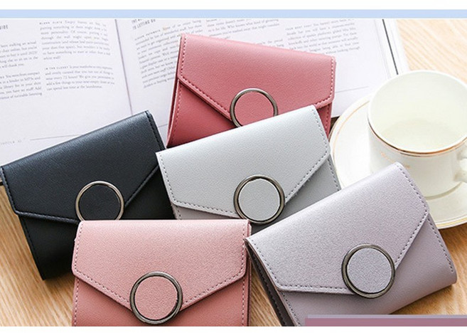 서클 디테일 심플하고 모던한 여성용 반지갑