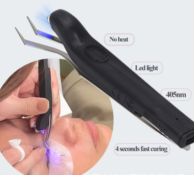 트위저 라이트 속눈썹 트위저 램프 실리콘 무선 미니 젤 빠른 경화 라이트 휴대용 손잡이형 속눈썹 연장 램, 01 UV, 1개