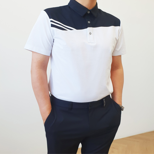 1+1 앨런 남성 골프 반팔 티셔츠 냉감 기능성 폴로 카라 티셔츠 브레이브베어