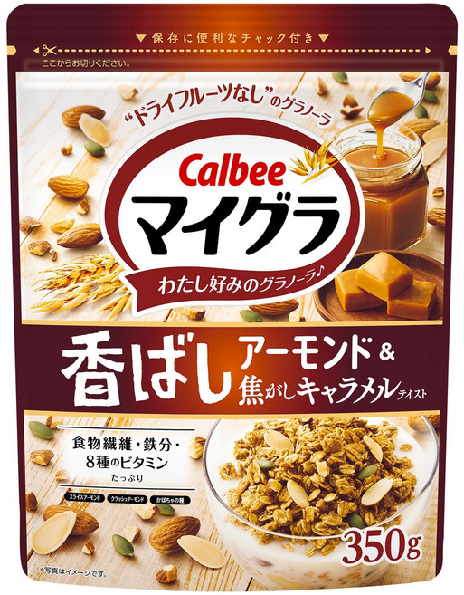 Calbee 卡樂比 My Gura 香濃杏仁&烤焦糖口味, 1個, 350g